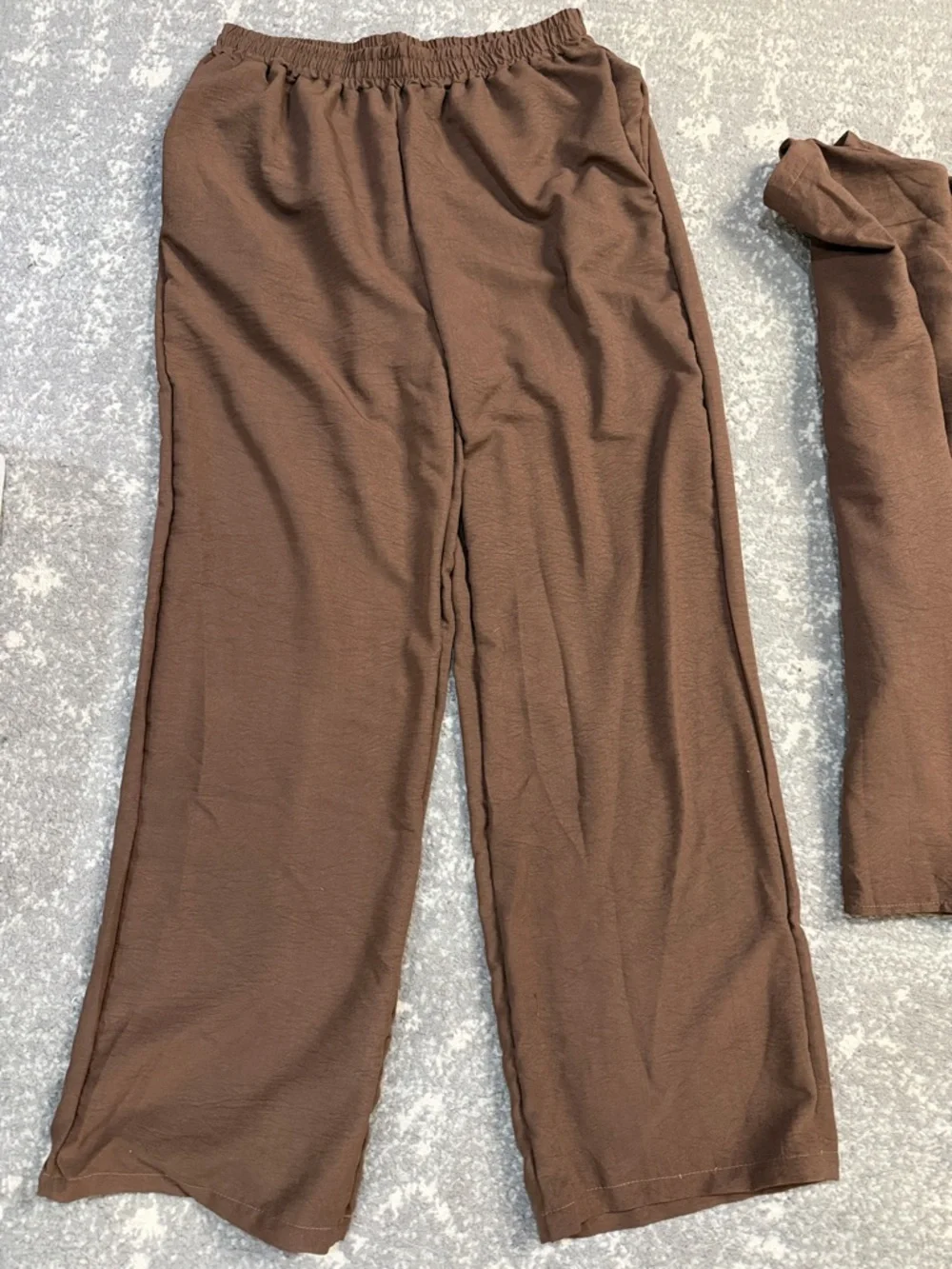 Classic Brown V-Neck Pajama Set for Women - Picture 3 of 4